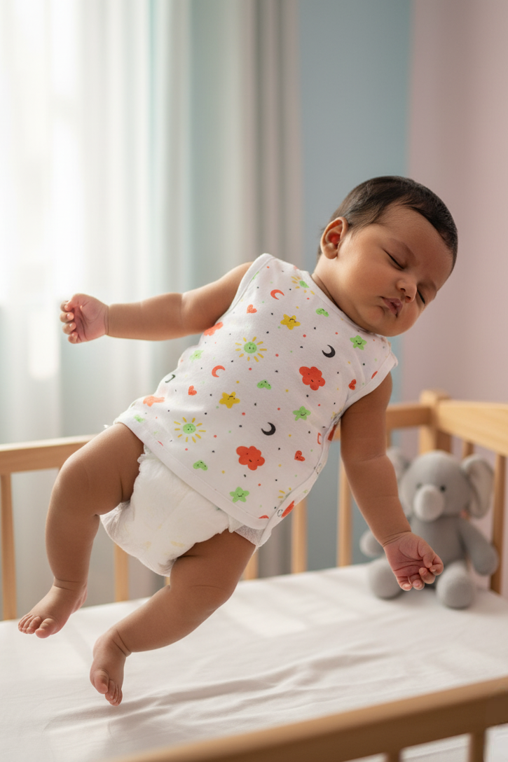 🌼 MIAAME BUBBLELU – Happy Garden Newborn Cotton Jabla