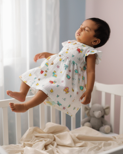 🦁 MIAAME BUBBLELU – Safari Parade Baby Frock