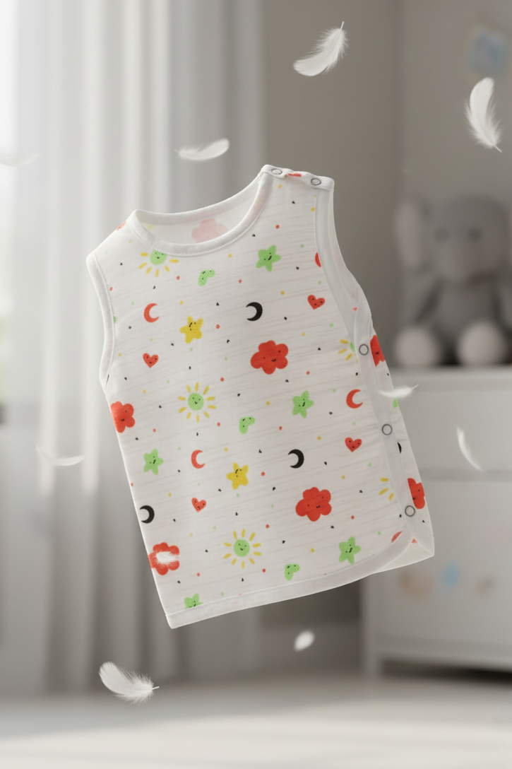 🌼 MIAAME BUBBLELU – Happy Garden Newborn Cotton Jabla - Image 2