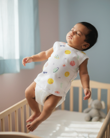 🪐 MIAAME BUBBLELU – Little Galaxy Wonder Newborn Cotton Jabla